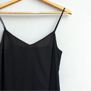 🔌 Club Monaco Sheer Slip Dress – Classic Black